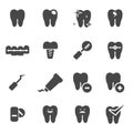 Vector black teeth icons set