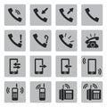Vector black telephone icons set
