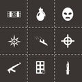 Vector black terrorism icons set
