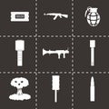 Vector black terrorism icons set