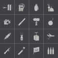 Vector black terrorism icons set