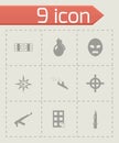 Vector black terrorism icons set