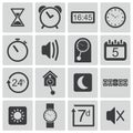 Vector black time icons