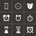 Vector black time icons set