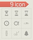 Vector black time icons set