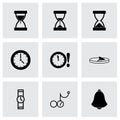 Vector black time icons set