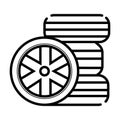 Vector black tires icon