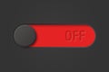Vector Black Toggle Switch in Red OFF Position. Modern 3d Interface Element for App or Website Design. UI UX Control Button, Power Royalty Free Stock Photo