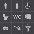 Vector black toilet icons set Royalty Free Stock Photo