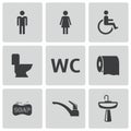 Vector black toilet icons set Royalty Free Stock Photo