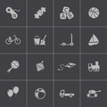 Vector black toys icons set Royalty Free Stock Photo