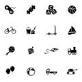 Vector black toys icons set Royalty Free Stock Photo