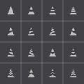 Vector black traffic cone icons set Royalty Free Stock Photo