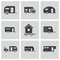 Vector black trailer icons set