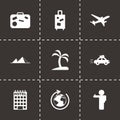 Vector black travel icons set Royalty Free Stock Photo