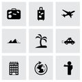 Vector black travel icons set Royalty Free Stock Photo