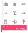 Vector black travel icons set Royalty Free Stock Photo