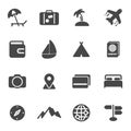 Vector black travel icons set Royalty Free Stock Photo