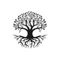 Vector black tree of live icon, logo design inspiration isolated on white background Royalty Free Stock Photo