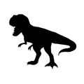 Vector black tyrannosaur rex dinosaur silhouette Royalty Free Stock Photo