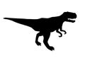 Vector black tyrannosaur rex dinosaur silhouette Royalty Free Stock Photo