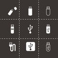 Vector black usb icon set Royalty Free Stock Photo