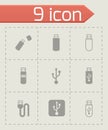 Vector black usb icon set Royalty Free Stock Photo