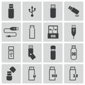 Vector black usb icons Royalty Free Stock Photo