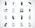 Vector black usb icons Royalty Free Stock Photo