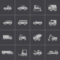 Vector black vehicle icons set