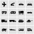 Vector black vehicles icon set Royalty Free Stock Photo