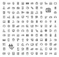 Vector black video and audio icons set