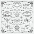 Vector Black Vintage Hand Drawn Swirls Collection Royalty Free Stock Photo