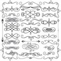 Vector Black Vintage Hand Drawn Swirls Collection Royalty Free Stock Photo