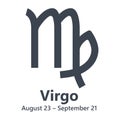 Vector black Virgo astrology zodiac sign