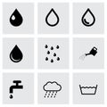 Vector black water icon set