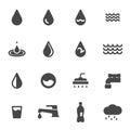 Vector black water icons set