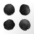 Black watercolor brush blob. Vector oil paint smear. Polish stain. Royalty Free Stock Photo