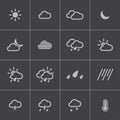 Vector black weather icons set Royalty Free Stock Photo