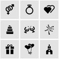 Vector black wedding icon set