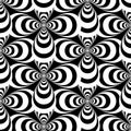 Vector black and white abstract crosses seamless pattern