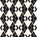 Vector black and white abstract geometric seamless pattern with rhombuses, grid Royalty Free Stock Photo