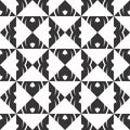 Vector Black and white abstract geometric shapes rhombus and triangle seamless pattern or design