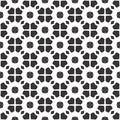 Vector Black and white abstract kaleidoscope floral design, seamless pattern or design Royalty Free Stock Photo