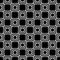 Vector Black and white abstract octagon and rhombus seamless pattern