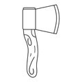 Vector black and white axe icon isolated on white background. Camping or hiking outline equipment illustration for kids. Hack tool Royalty Free Stock Photo