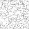 Vector black and white background of ivy leaves Royalty Free Stock Photo