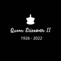 Vector black and white banner design with royal crown silhouette and years of life of Queen Elizabeth II