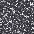 Vector black and white bracnhes painted texture. Seamless repeat pattern background. Great for wallpaper, cards, fabric