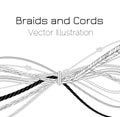 Vector Black and White Braids and Cords Flake Background Simple Ropes Template for Design Project Royalty Free Stock Photo